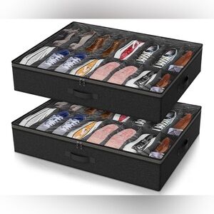 Shoe Storage Foldable Organizer for Closet or Underbed, Fits 32 Pairs Total